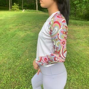 Athleta Multicolor Floral Athletic Shirt size S